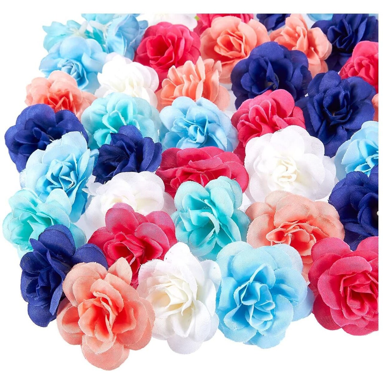Juvale Artificial Flower Heads 60 Pack Fabric Fake Flowers for Wedding Decorations Baby Showers DIY Crafts Mixed Colors 1.5 x 1.5 x 1.2 Inches